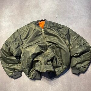 Vintage Olive Military Bomber Jacket